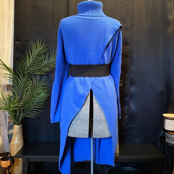 Asymmetrical chunky open front sweater - Picture 5 of 14